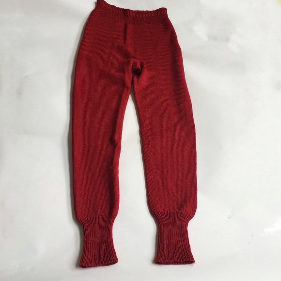 Handmade Sweater Pants jogger style Size M Knit has a little stretch High Waist - Picture 3 of 7